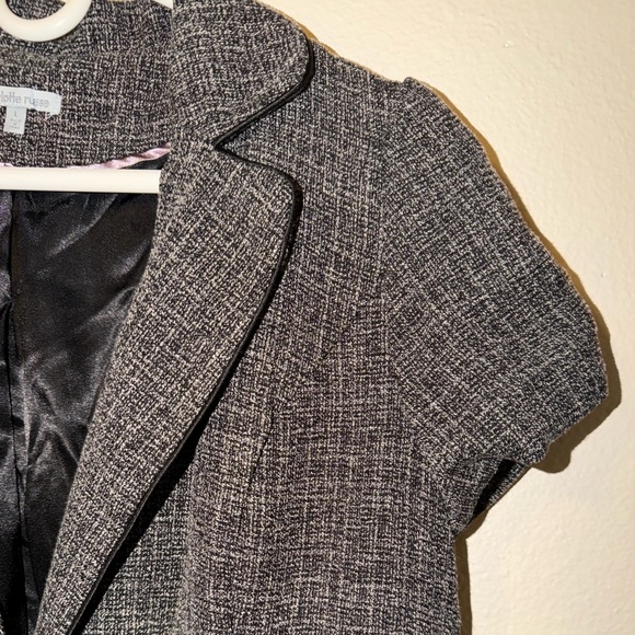 💜Charlotte Russe Women’s short-sleeve tweed black/white/gray colorway.Size:Large - Picture 3 of 7